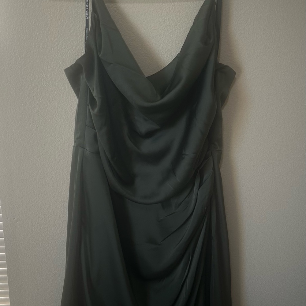 Birdy Grey Olive Green Satin Dress